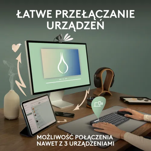 Klawiatura membranowa Logitech Pebble Keys 2 K380s - różowy