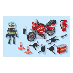PLAYMOBIL ACT!ON HEROES 71466 MOTOCYKL STRAŻY POŻARNEJ NA MIEJSCU WYPADKU