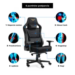 Fotel GAMVIS Elite 2.0 Pro XXL Czarny (złote elementy)