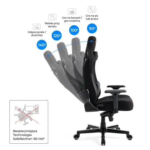 Fotel GAMVIS Elite 2.0 Pro XXL Czarny (złote elementy)