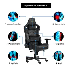 Fotel GAMVIS Elite 2.0 Pro XL Czarny (złote elementy)