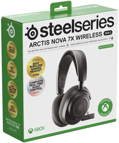 Słuchawki STEELSERIES Arctis Nova 7X Gen 2 Bezprzewodowe, Nauszne, Dźwięk przestrzenny Czarny