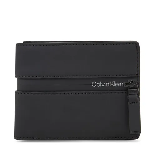 Мужской кошелек Calvin Klein Rubberized Bifold 5cc с монетой K50K510922 CK Black BAX