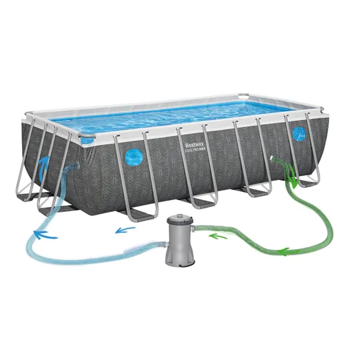 Basen stelażowy Bestway ogrodowy prostokątny 488x244x122 cm zestaw 10w1