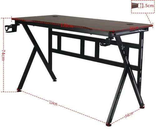 Biurko gamingowe COBRA CR3012BN Brązowy