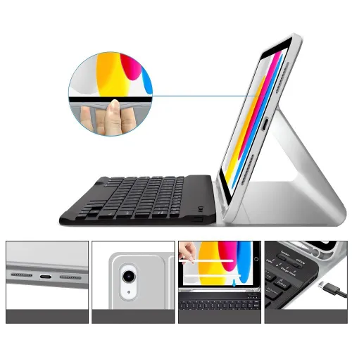 Etui na iPad TECH-PROTECT Sc Pen Szary Klawiatura