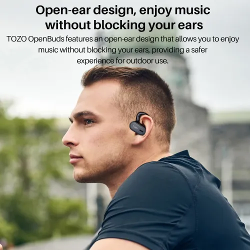 Słuchawki bezprzewodowe Tozo OpenBuds Douszne Bluetooth 5.3 Czarny