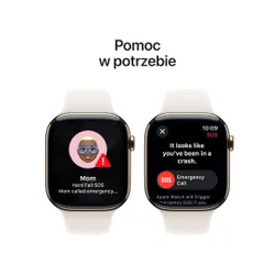 Apple Watch 10 GPS + Cellular 42mm koperta z tytanu (złoty) + pasek sportowy rozmiar M/L (księżycowa poświata)
