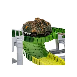 Duży Tor Samochodowy Wyścigowy Elastyczny Park Dinozaurów Zestaw 240 El.