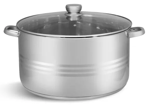 Garnek stalowy gastronomiczny duży z pokrywką 23,8l 38cm indukcja gaz 7314