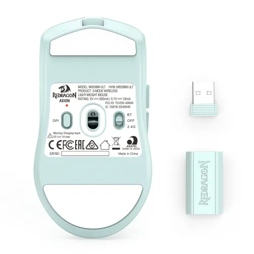 Myszka gamingowa Redragon M933BM-ULT Axion Light Blue
