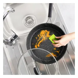 Patelnia granitowa nieprzywierająca z pokrywką STONER 28 cm