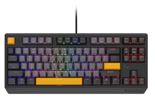 Klawiatura mechaniczna Genesis Thor 230 TKL Naval Blue Negative US RGB Outemu Panda Szary
