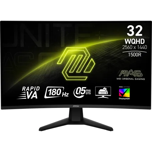 Monitor MSI MAG 32CQ6F 31,5" 2K Rapid VA 180Hz 0,5ms Zakrzywiony Gamingowy