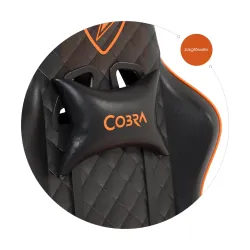 Fotel Cobra Draco CRF193 Gamingowy do 130kg Skóra ECO Czarno-pomarańczowy