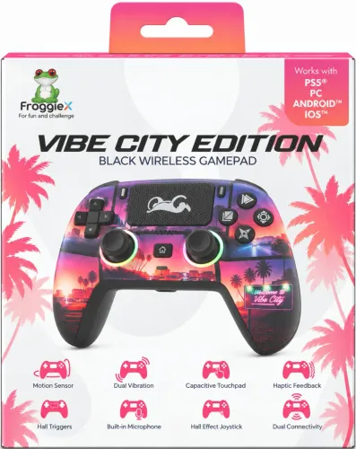 Pad FroggieX FX-P5-GP3-B Vibe City Edition do PC, PlayStation 5, Android, iOS Bezprzewodowy Czarny