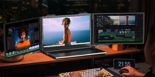 Monitor Zeuslap ZB14 2x 14" Full HD IPS 60Hz Przenośny