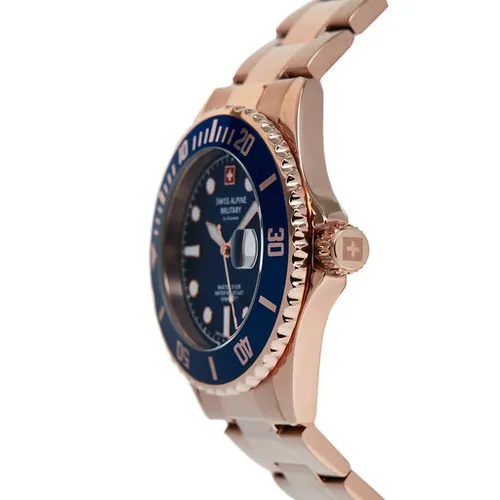 İsviçre Alpine Askeri Saati 7053.1165 Rose Gold / Navy