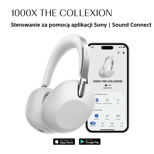 Słuchawki bezprzewodowe Sony 1000X THE COLLEXION z ANC Edycja na 10-lecie WH-1000XX Platynowo-biały