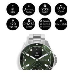 Smartwatch WITHINGS ScanWatch Nova 42mm Zielony