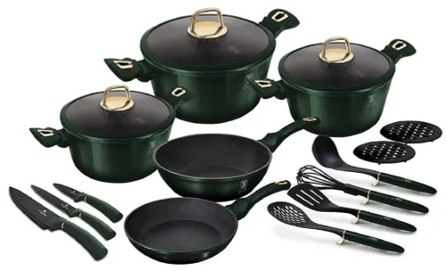 Zestaw garnków BERLINGER HAUS Emerald Metallic Line BH-7043 (17 elementów)