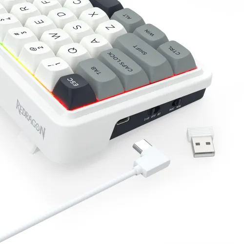 Klawiatura mechaniczna Redragon Draconic V2 K730WGP-RGB-PRO Biało-szary