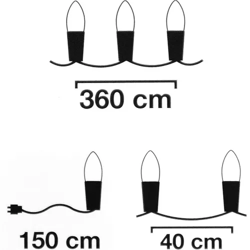 Girlanda dekoracyjna HOME & STYLING COLLECTION 5000607 10 LED Sieciowe 3.6 m Czarny