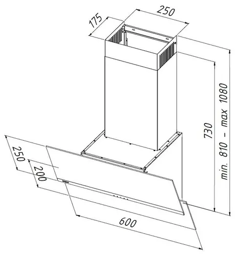 Okap Akpo WK-9 Balance PROline 60 Czarny