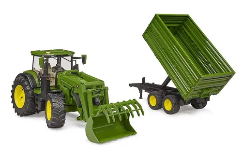 BRUDER Traktor John Deere 7R 350 z ładowaczem i przyczepą