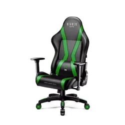 Fotel Diablo Chairs X-Horn 2.0 Normal Size Gamingowy do 160kg Skóra ECO Czarno-zielony