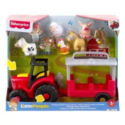 Traktor FISHER PRICE Little People farma Opieka nad zwierzątkami Zestaw prezentowy JLM99