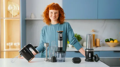 Blender MPM GoFree CMBL-01 180W Mini rozdrabniacz Końcówka do ubijania Końcówka do spieniania