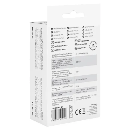 Myszka Savio MB-04 Czarny