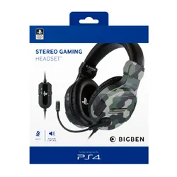 Słuchawki przewodowe z mikrofonem BigBen PS4 Gaming Headset V3 Nauszne Zielony