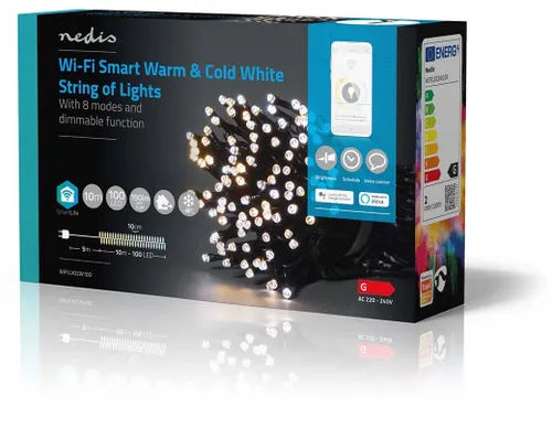 Lampki choinkowe LED NEDIS WIFILX02W100 10 m Sieciowe