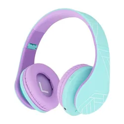 Słuchawki dla dzieci PowerLocus Kids bezprzewodowe Bluetooth zielono-fioletowe