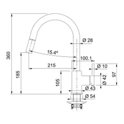 Bateria FRANKE Lina 115.0626.082 Orzechowy