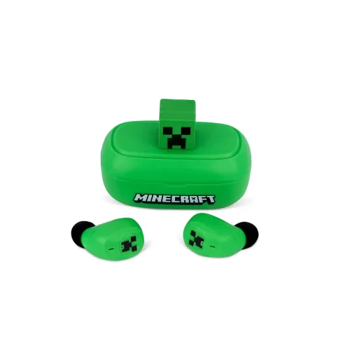 Słuchawki bezprzewodowe OTL Technologies Minecraft Creeper 3D Character Collectible TWS Earphones Dokanałowe Bluetooth 5.3 Zielony