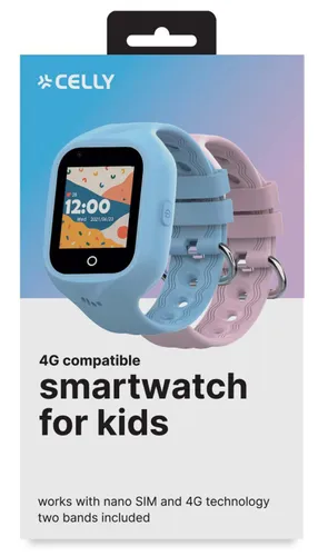Smartwatch CELLY Kidswatch4G Niebieski + Różowy Pasek