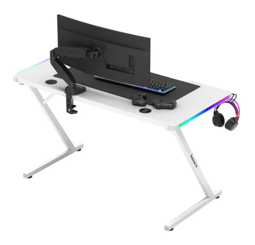 Biurko gamingowe HUZARO Hero 2.5 RGB Biały