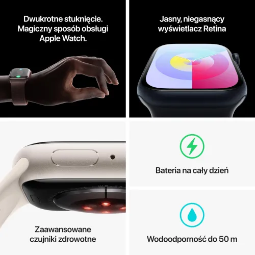 Apple Watch 9 GPS + сотовый 45 мм алюминиевый лунный светящийся / лунный светящийся Спортивный ремешок S / M