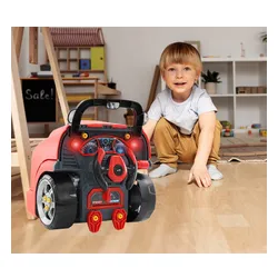 Duża ciężarówka mechaniczna z silnikiem do skręcania dla dzieci z dźwiękiem I światłami