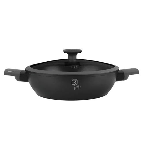 Płaski Garnek Tytanowy Z Pokrywą 30Cm Berlinger Haus Bh-8129 Antracit