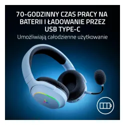 Słuchawki bezprzewodowe z mikrofonem Razer Barracuda X Chroma Nauszne Biały