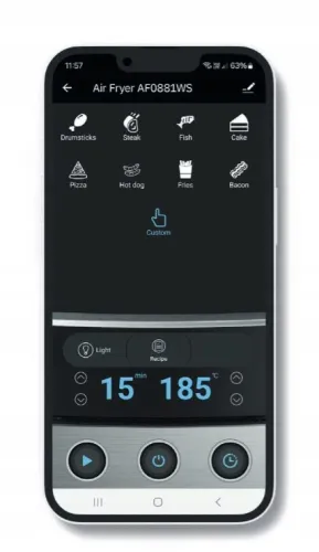 Air fryer Webber AF800 1800W 8l Aplikacja mobilna