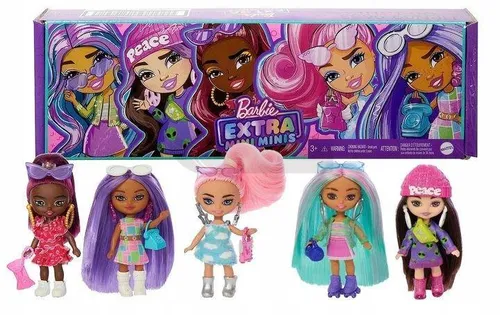 LALKA BARBIE EXTRA MINI MINIS zestaw 5 lalek HPN09