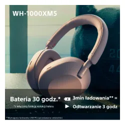 Słuchawki bezprzewodowe Sony WH-1000XM5 ANC Nauszne Bluetooth 5.2 Smoky Pink