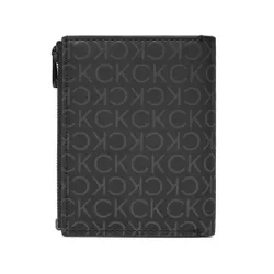 Большой мужской кошелек Calvin Klein Rubberized Trifold 6cc с отделением K50k511379 Uv Mono Black 0gl