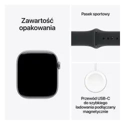 Smartwatch Apple Watch Series 11 GPS 46mm z aluminium Gwiezdna szarość Pasek sportowy Czarny M/L DEMO