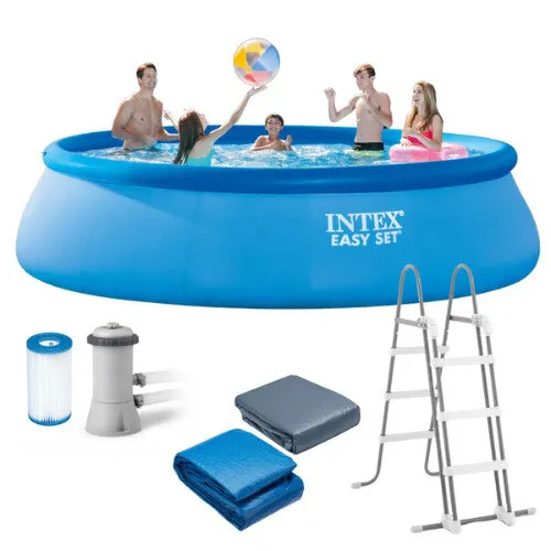 Basen ogrodowy rozporowy Easy Set 457x107 cm zestaw z pompą i wyłącznikiem różnicowym INTEX 26166GN